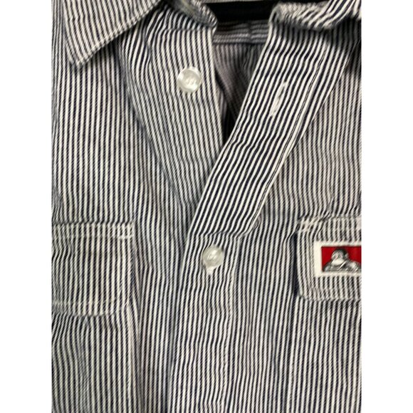 Ben Davis Heavyweight Cotton Hickory Striped Button Up Work Shirt Sz 3XL Shacket - Picture 11 of 16